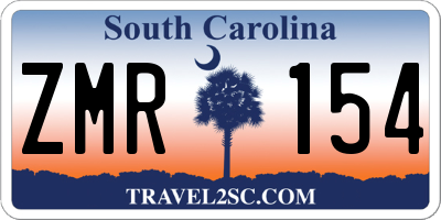 SC license plate ZMR154