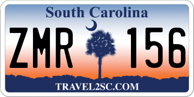 SC license plate ZMR156