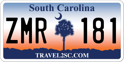 SC license plate ZMR181