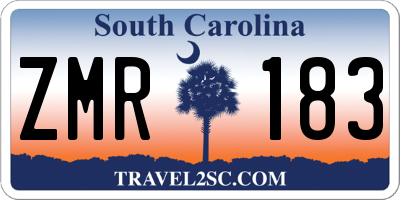SC license plate ZMR183