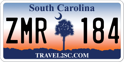 SC license plate ZMR184