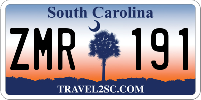 SC license plate ZMR191