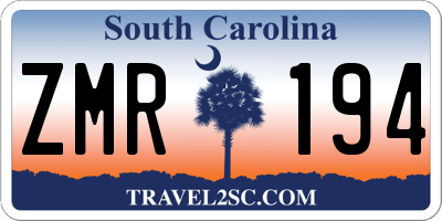SC license plate ZMR194