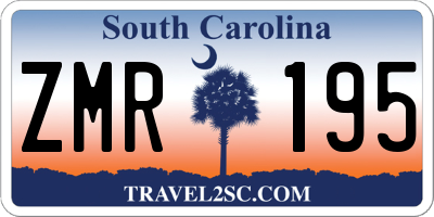 SC license plate ZMR195