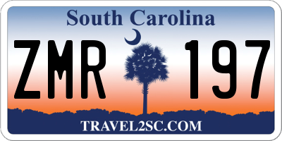 SC license plate ZMR197