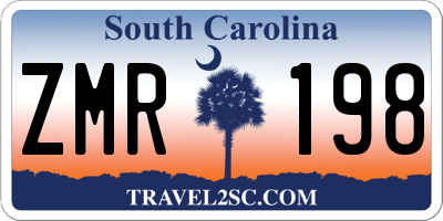 SC license plate ZMR198
