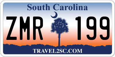 SC license plate ZMR199
