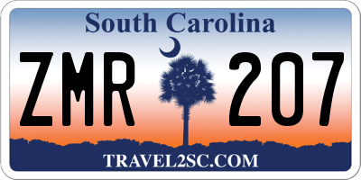 SC license plate ZMR207