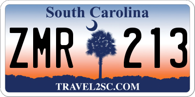 SC license plate ZMR213