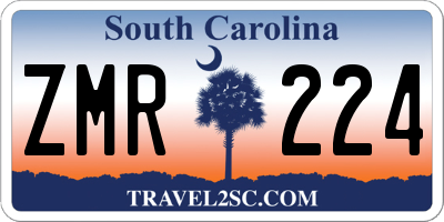 SC license plate ZMR224