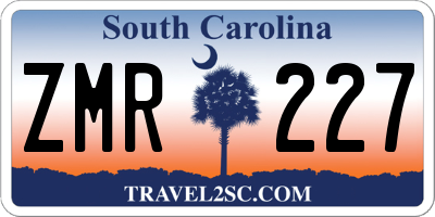 SC license plate ZMR227