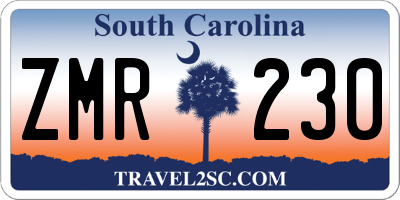 SC license plate ZMR230