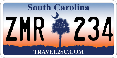 SC license plate ZMR234