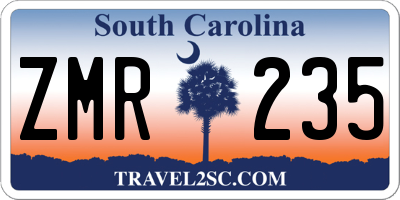 SC license plate ZMR235