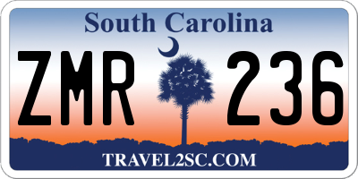 SC license plate ZMR236