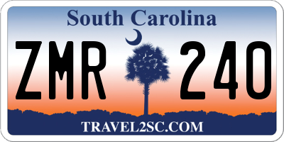 SC license plate ZMR240