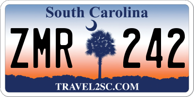 SC license plate ZMR242