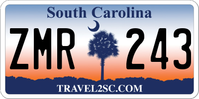 SC license plate ZMR243