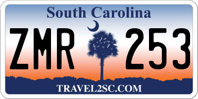SC license plate ZMR253