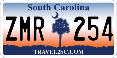 SC license plate ZMR254