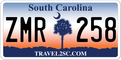 SC license plate ZMR258