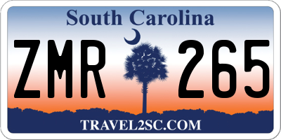 SC license plate ZMR265