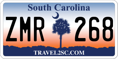 SC license plate ZMR268