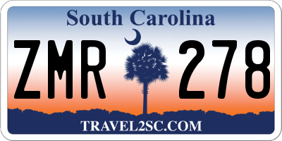 SC license plate ZMR278