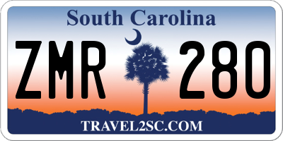 SC license plate ZMR280
