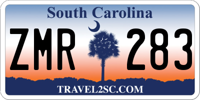 SC license plate ZMR283