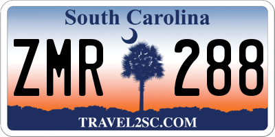 SC license plate ZMR288