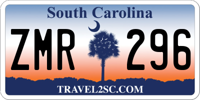 SC license plate ZMR296
