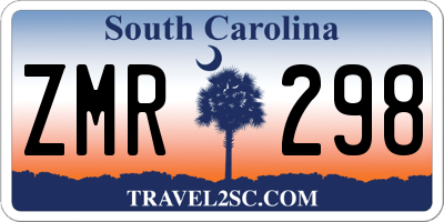 SC license plate ZMR298
