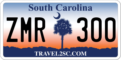 SC license plate ZMR300
