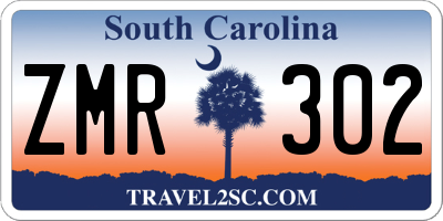 SC license plate ZMR302