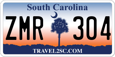 SC license plate ZMR304