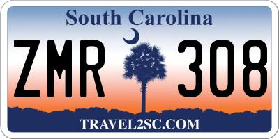 SC license plate ZMR308