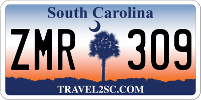 SC license plate ZMR309