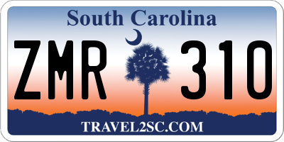SC license plate ZMR310