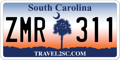 SC license plate ZMR311