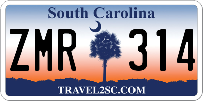 SC license plate ZMR314