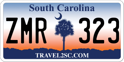 SC license plate ZMR323