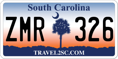 SC license plate ZMR326