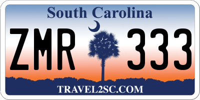 SC license plate ZMR333