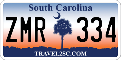 SC license plate ZMR334
