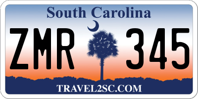 SC license plate ZMR345