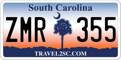 SC license plate ZMR355