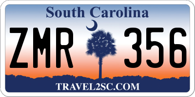 SC license plate ZMR356