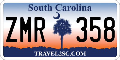 SC license plate ZMR358