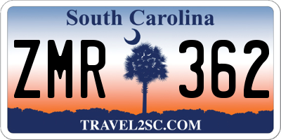 SC license plate ZMR362